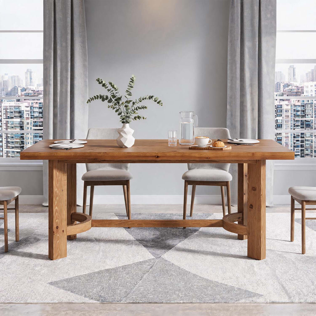 63 inch 4 6 people solid wood rectangular dining table - Temu