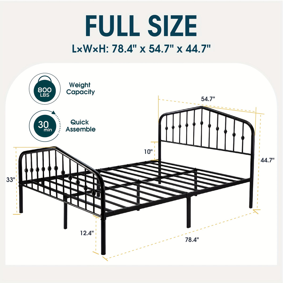 14 metal bed frame victorian headboard footboard - Temu
