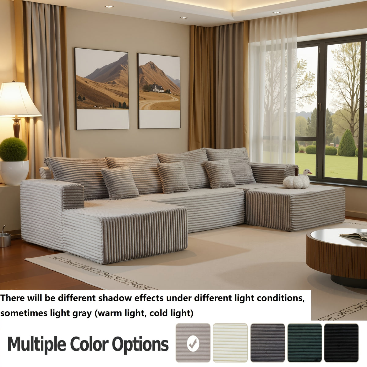 boneless couch sectional sofa living room modern corduroy - Temu