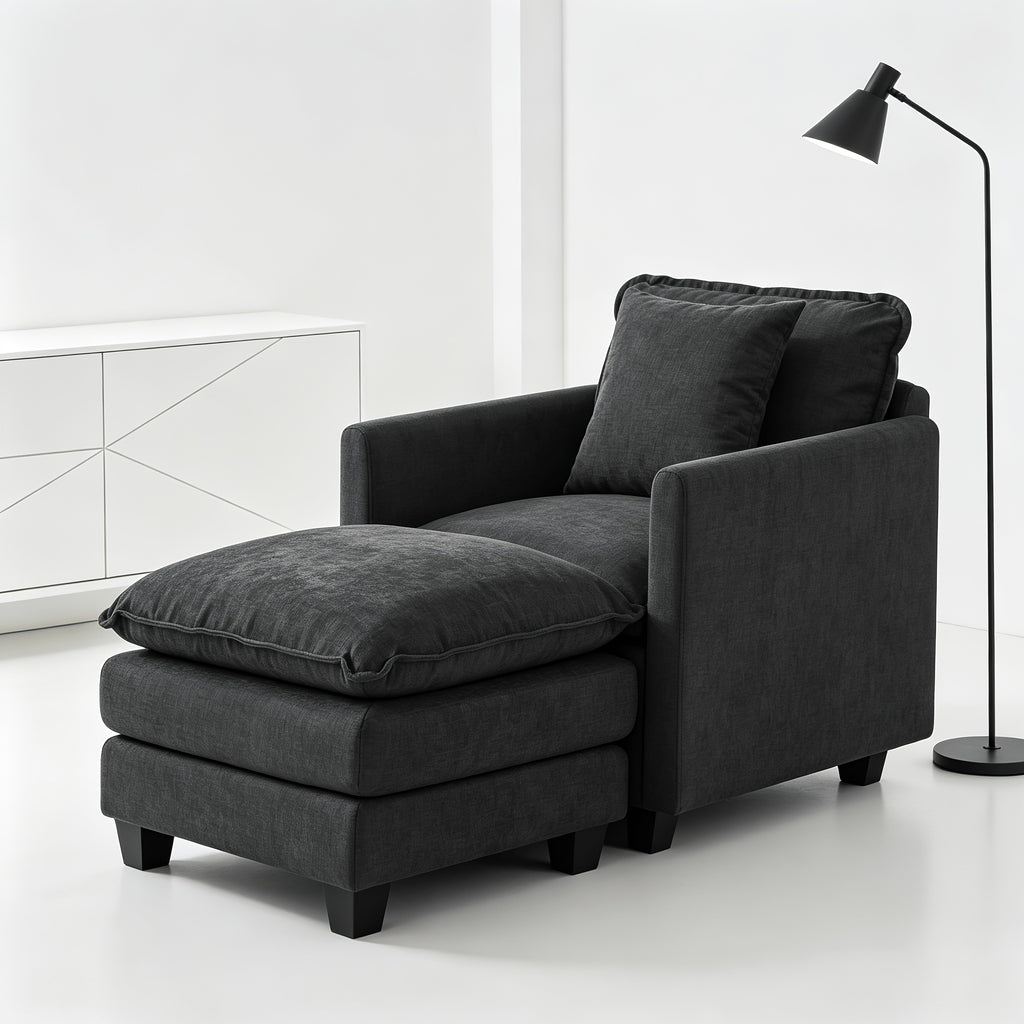 31 inch cloud accent chair storage   modern chenille - Temu