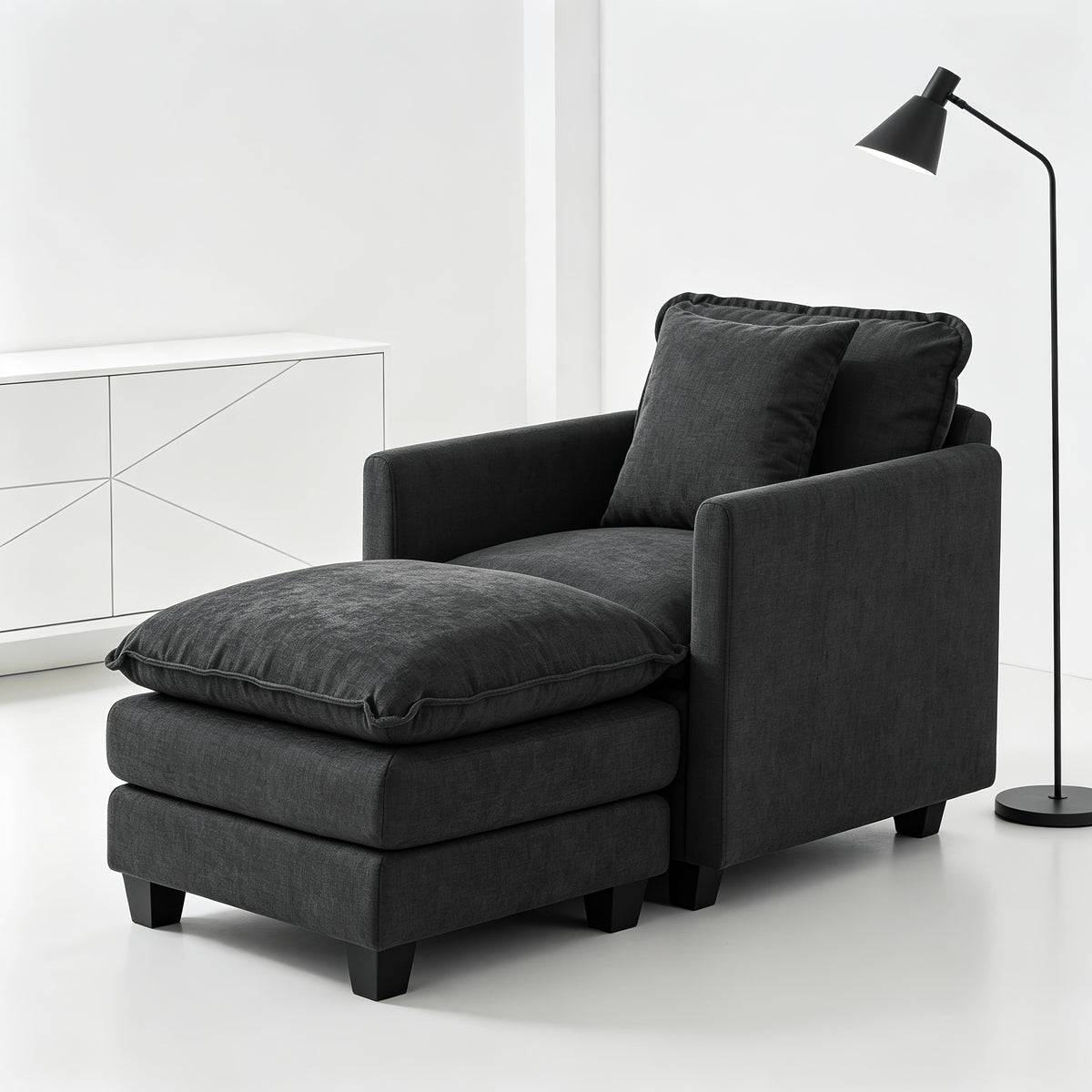 31 inch cloud accent chair storage   modern chenille - Temu