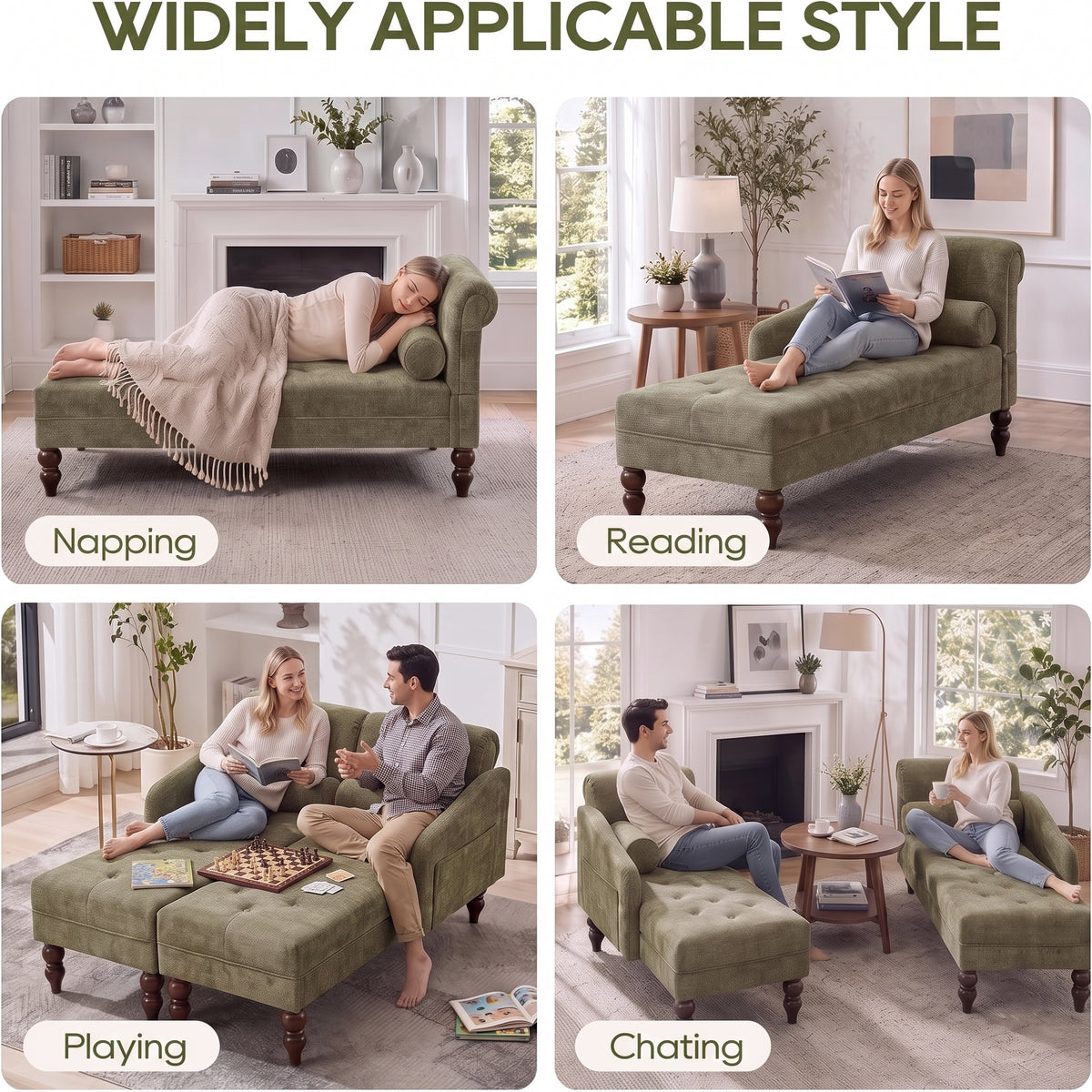 soft chenille upholstered chaise lounge indoor right armrest - Temu