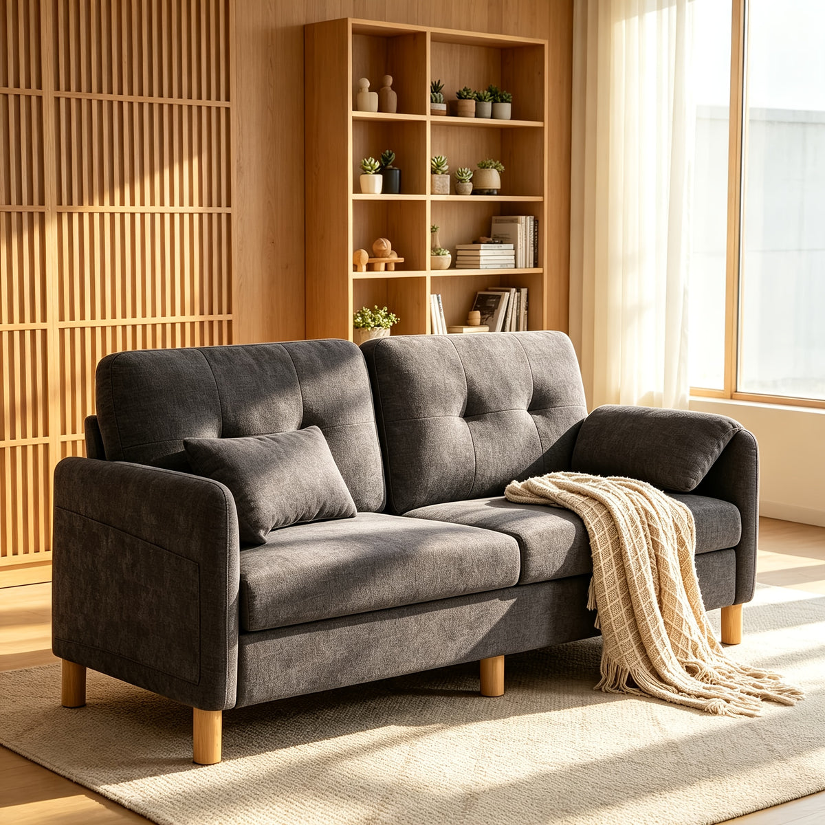 chenille loveseat sofa 65 2 seater upholstered couch padded - Temu