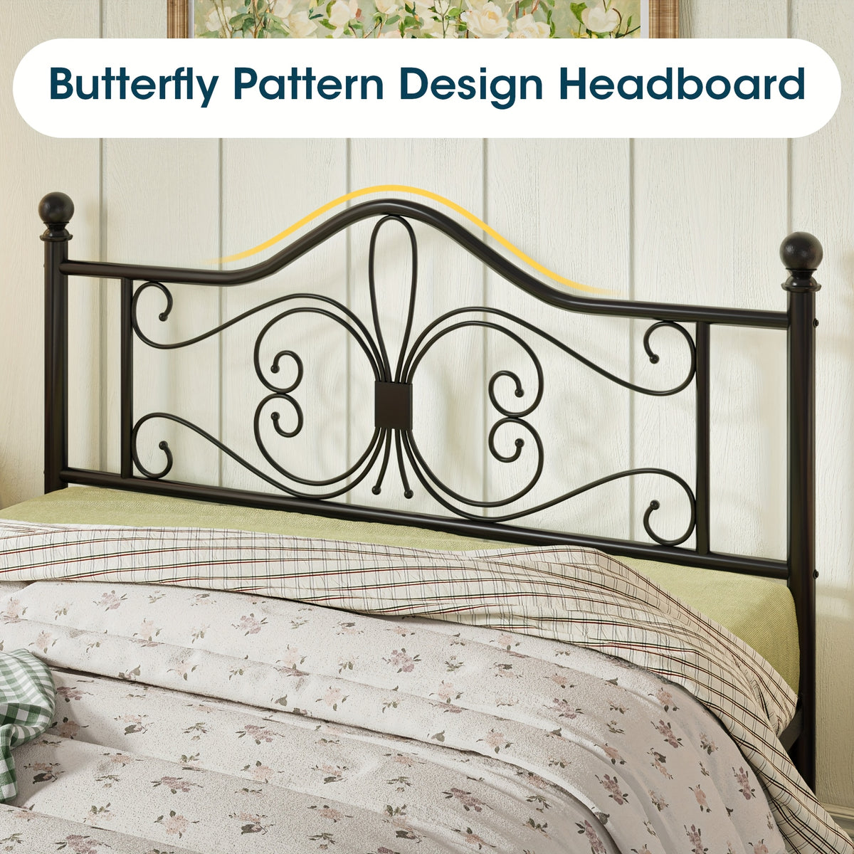 metal bed frame headboard platform bed   - Temu