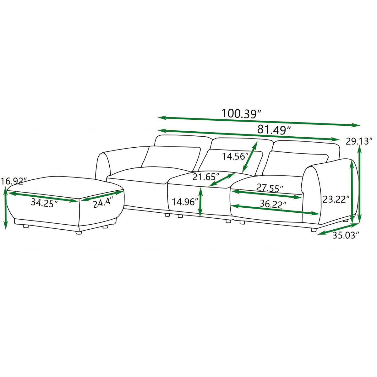 modular sectional sofa l shaped removable   foam - Temu