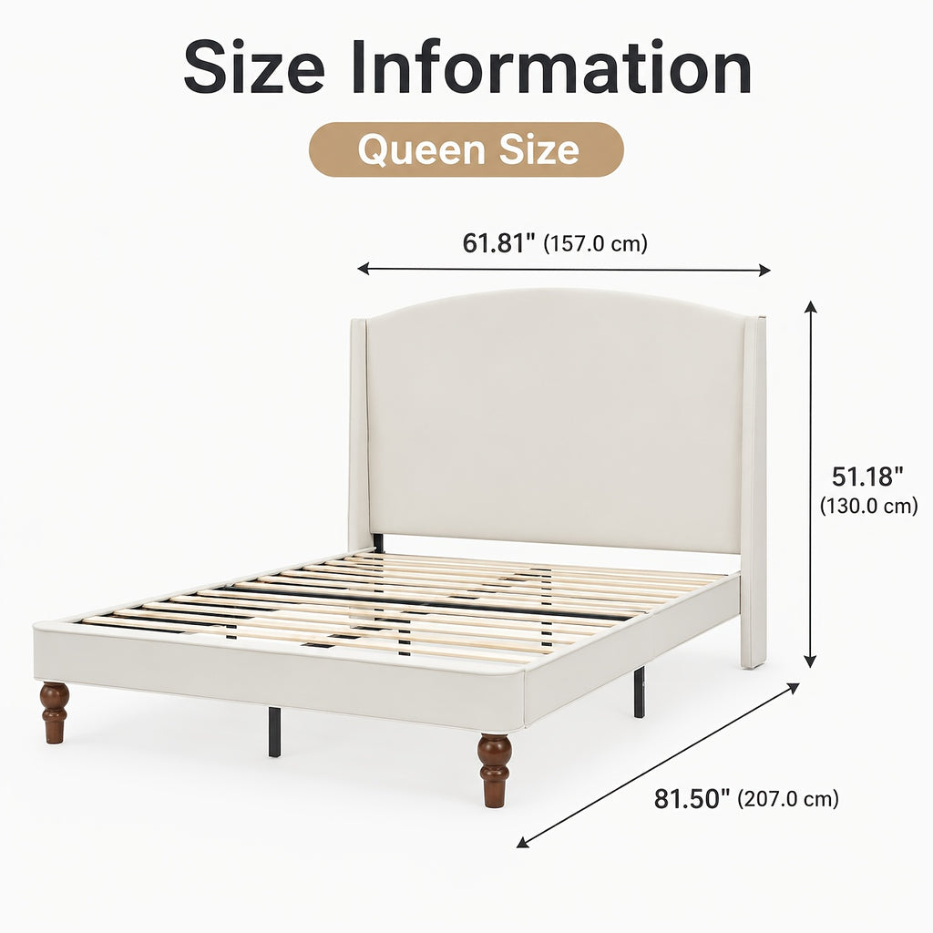 platform bed 51 2 tall wingback upholstered - Temu