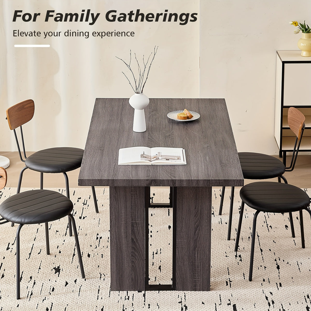 63 rectangle dining table 4 6 35 4 widen tabletop farmhouse - Temu