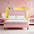 led lights king size bed frame storage headboard full queen - Temu