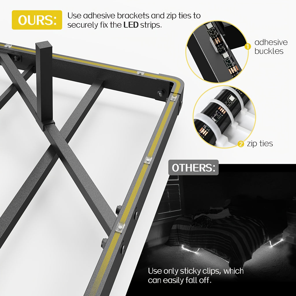bed frame floats   led lighting a charging station - Temu
