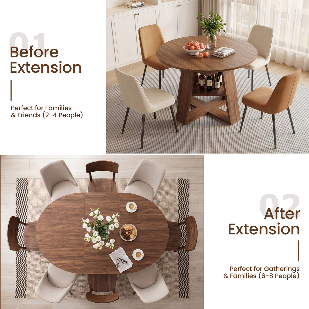 5m extendable dining table drop leaf kitchen table - Temu