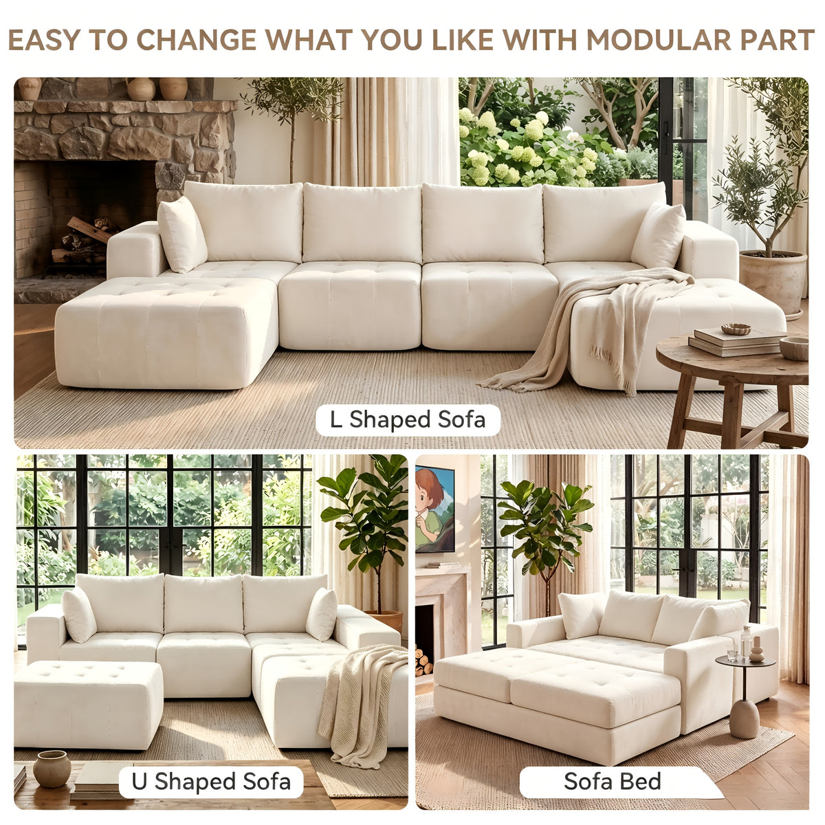 130 oversized cloud sectional couches convertible l u shape - Temu