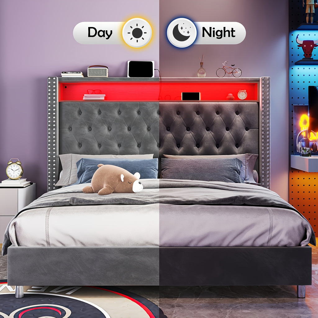 upholstered bed frame deep button tufted bed frame - Temu