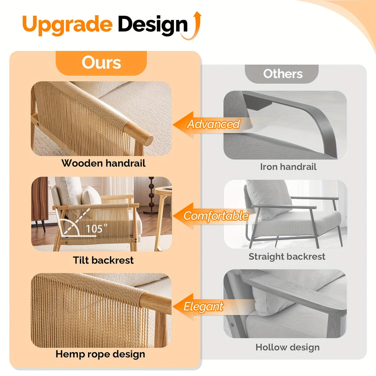 century modern accent chair solid wooden armrests - Temu