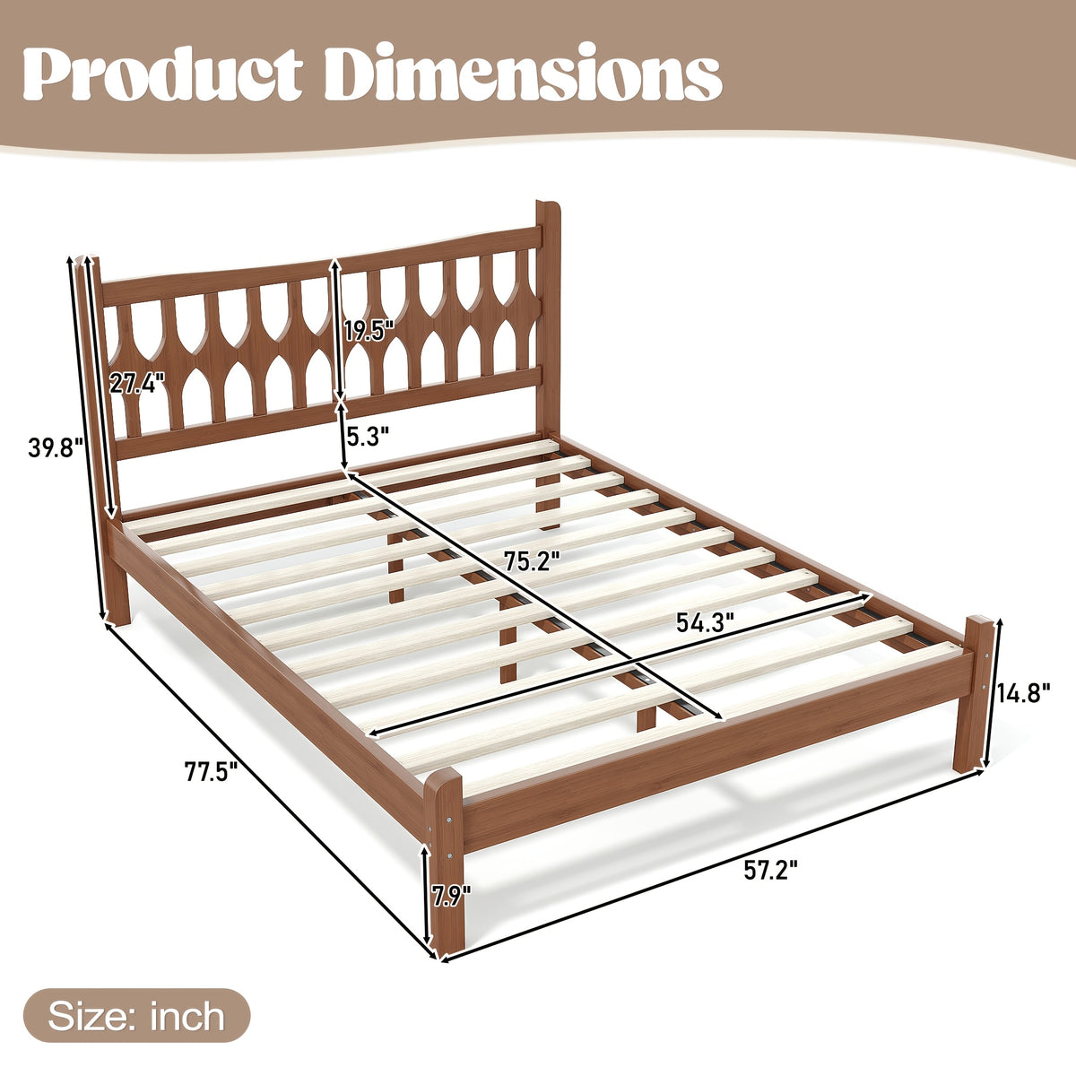 full size queen size king size platform bed frame - Temu