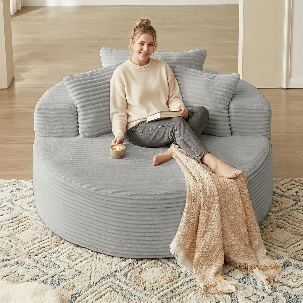 55 oversized round lounge chair boneless couch living room - Temu
