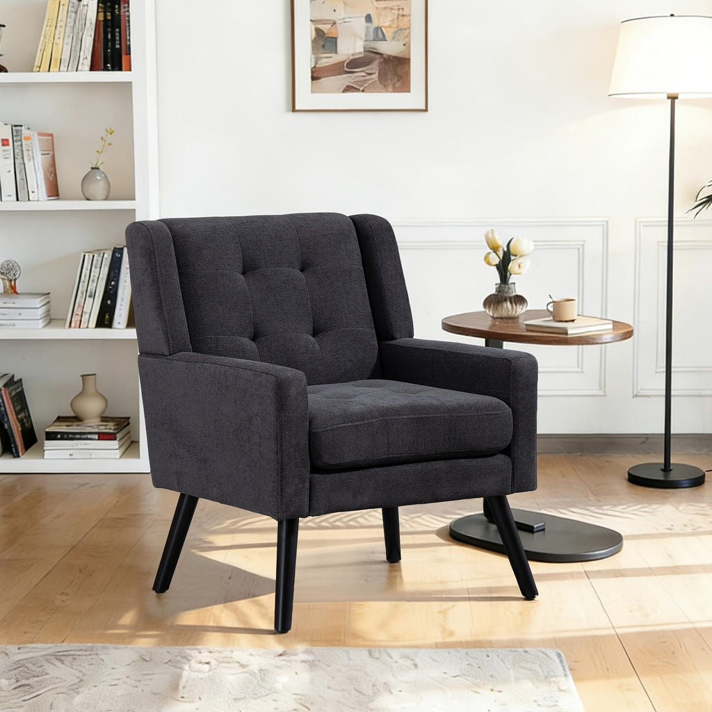 century modern tufted accent chair ergonomic back chair - Temu