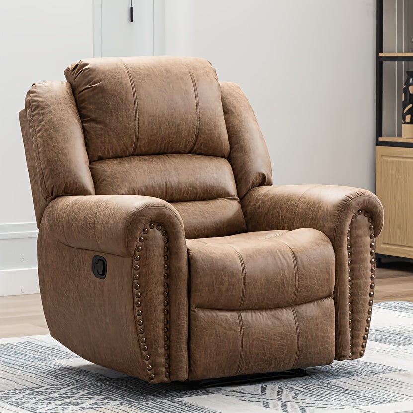 faux leather recliner chair classic traditional manual - Temu