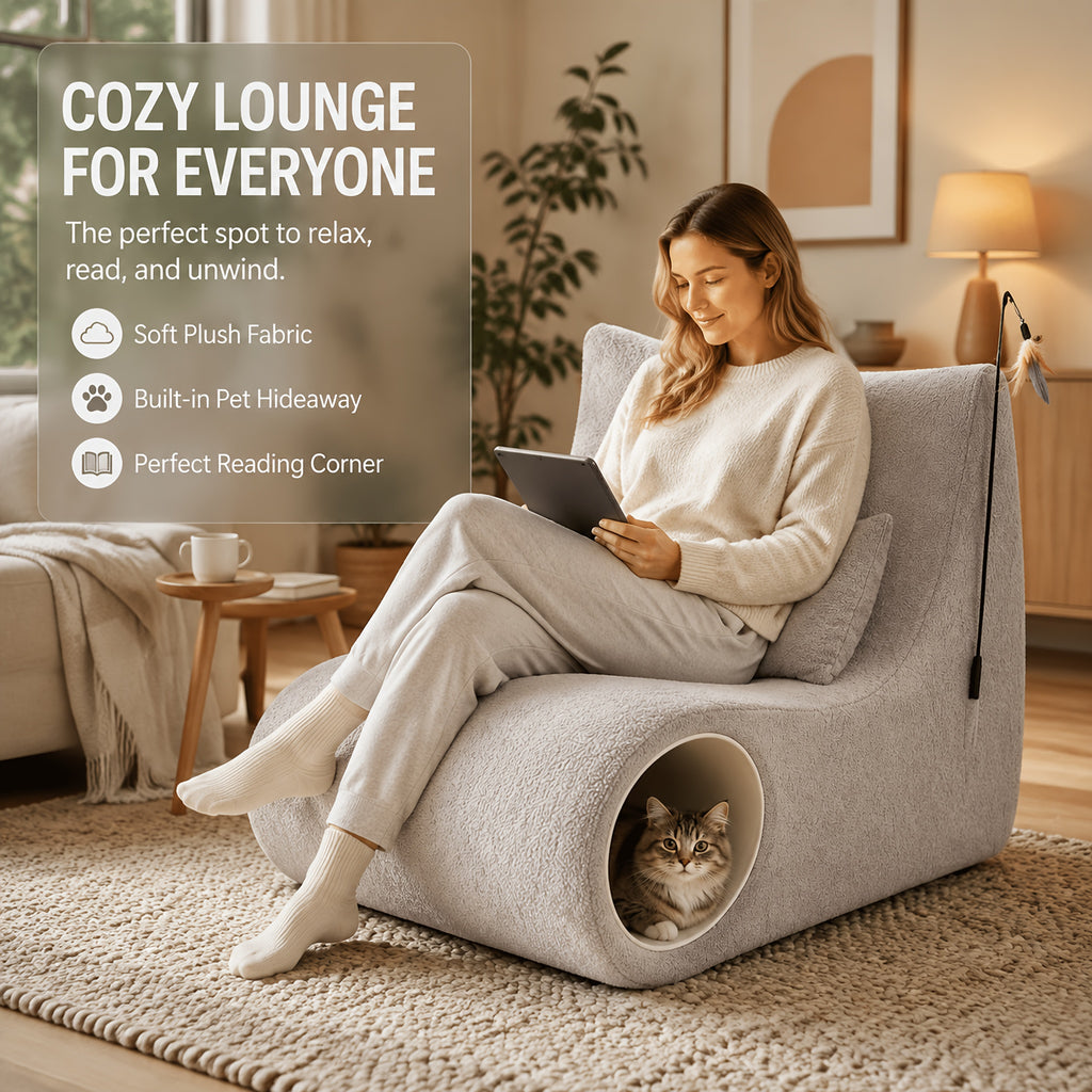 pet friendly teddy lounge chair human pet shared single sofa - Temu