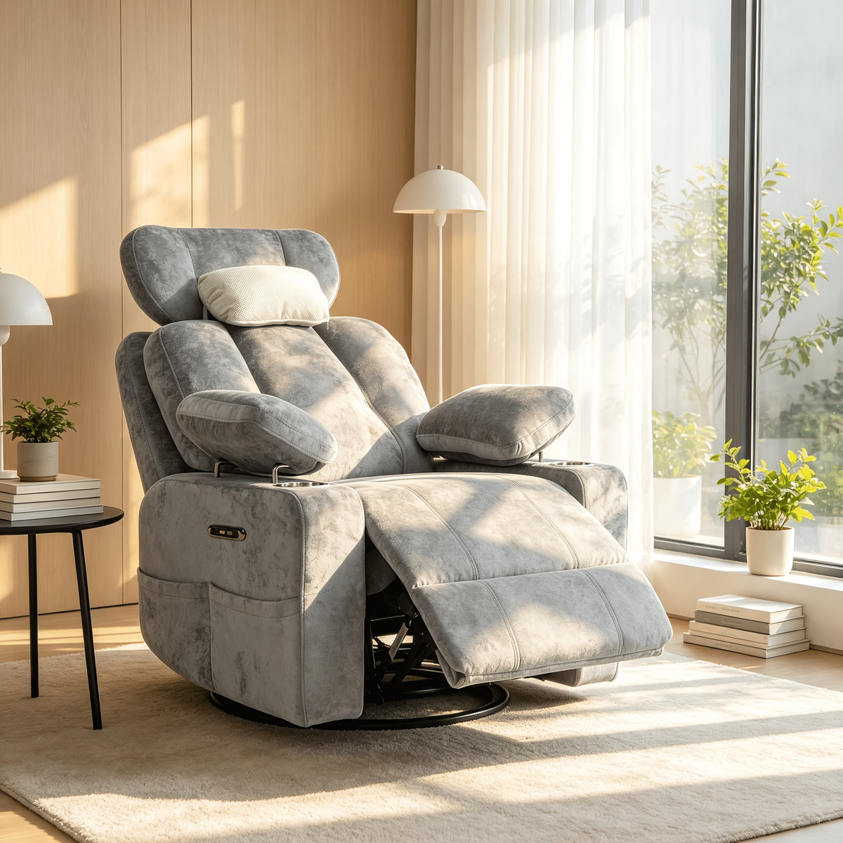 swivel rocking bedroom chair adjustable armrests headrest - Temu
