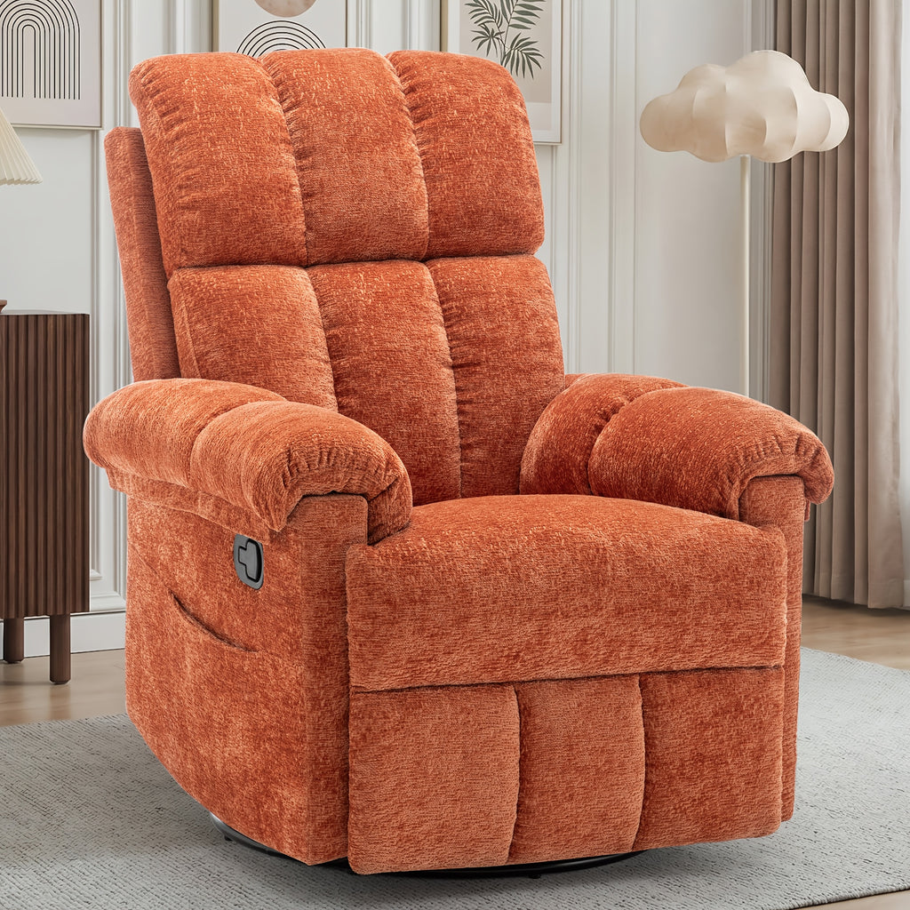 chenille manual swivel rocking chair comfortable fabric high - Temu