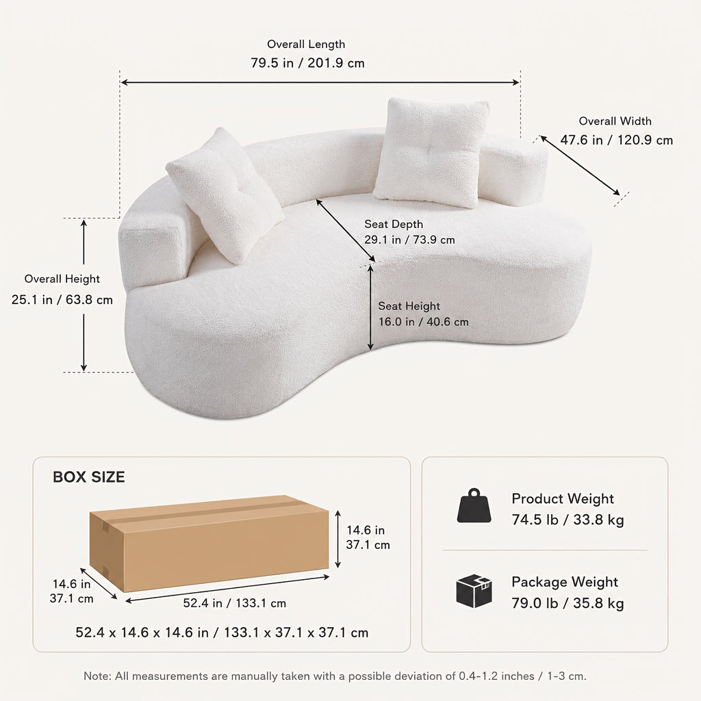 elegant luxurious moon shaped 79 5 3 seater boneless floor - Temu