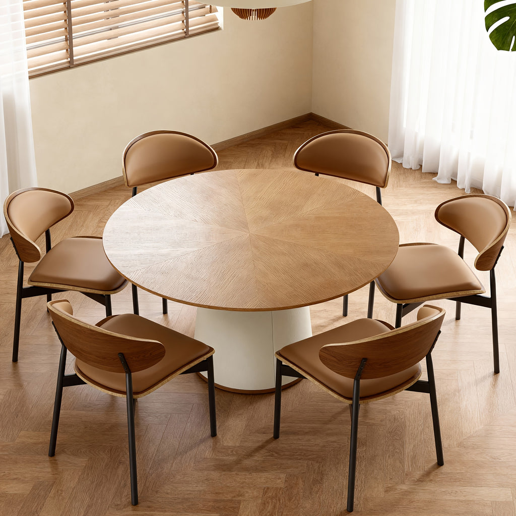 59 05 inch modern dining table round wooden top furniture - Temu