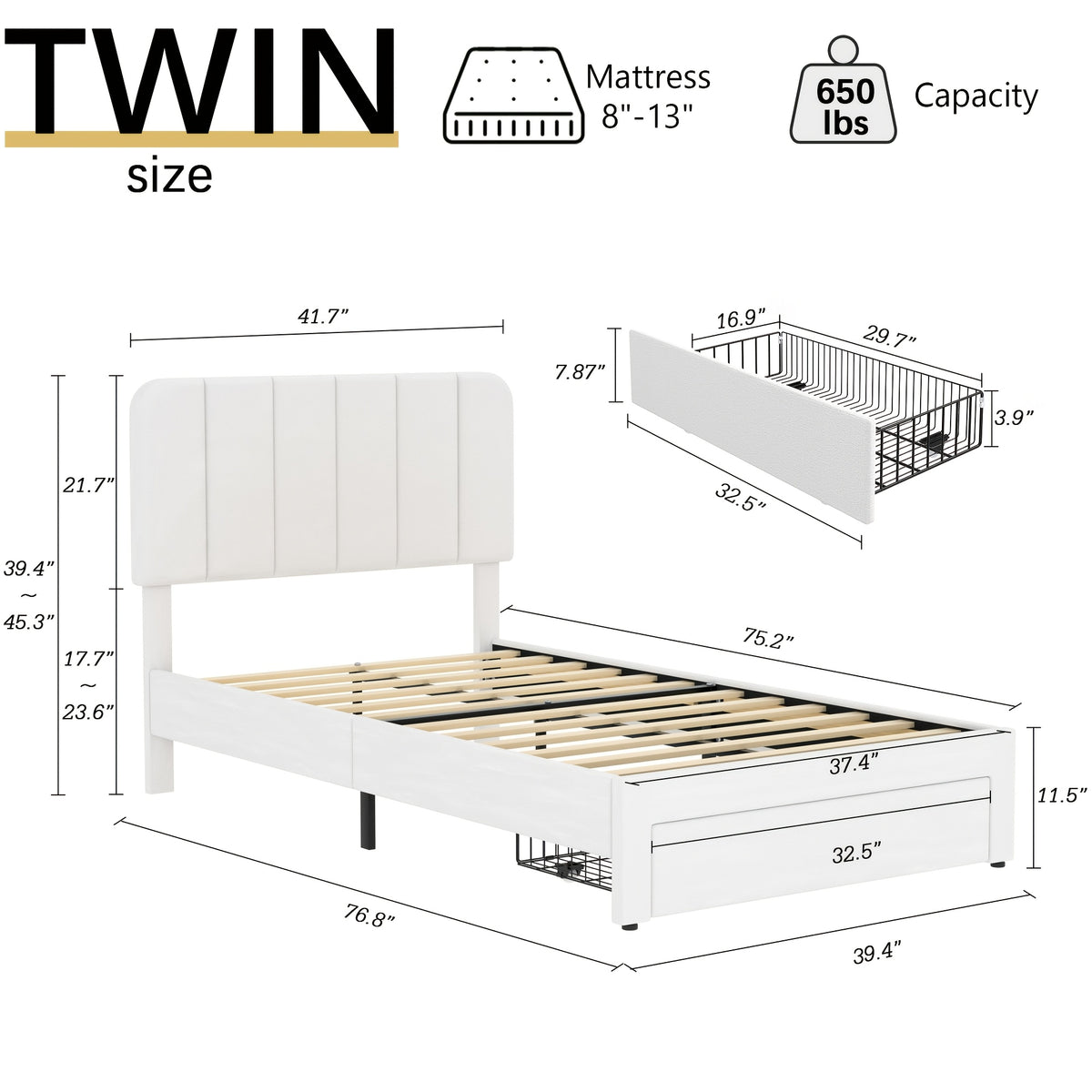 twin full queen king size upholstered bed frame drawers - Temu