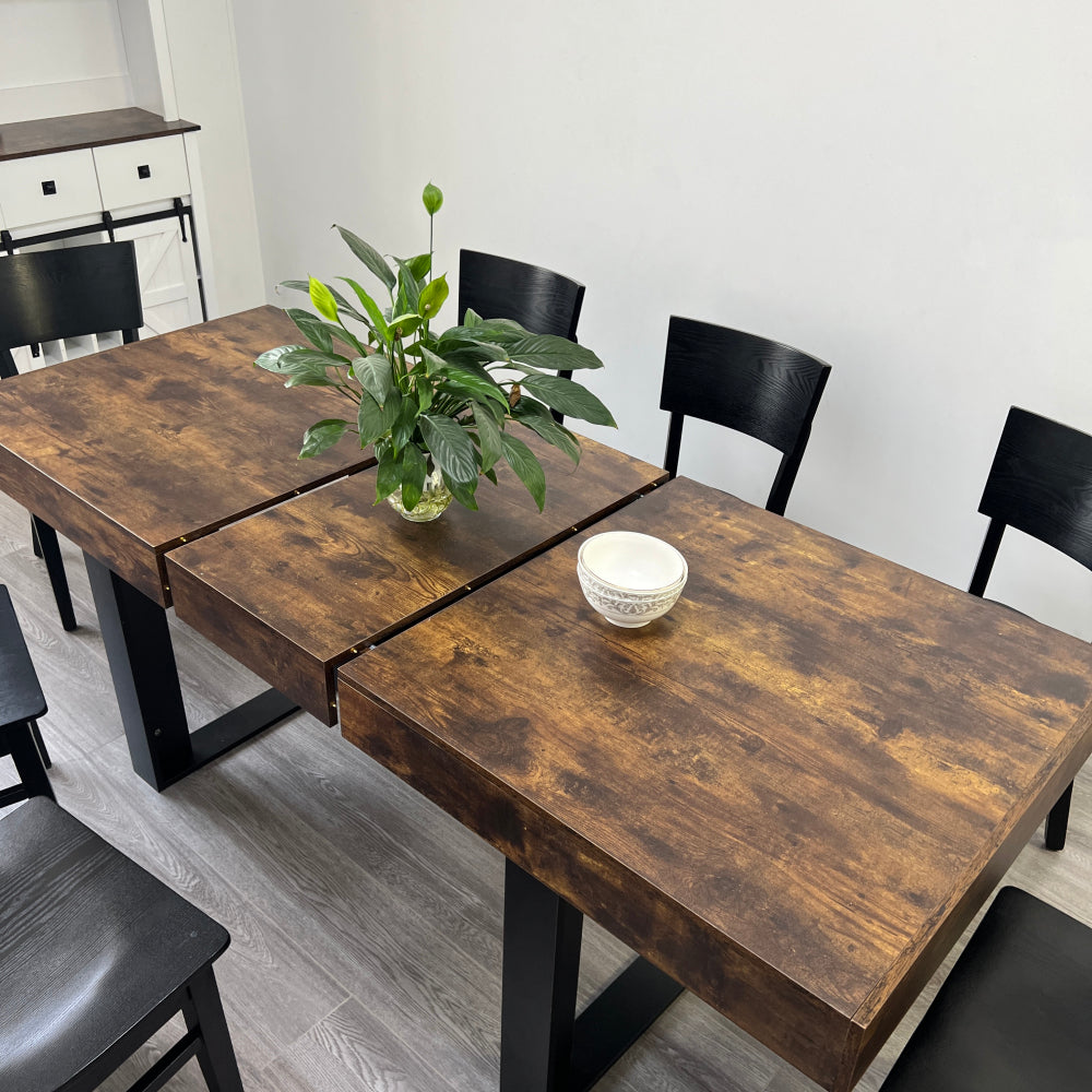 extendable dining room table 6 8 10   wooden - Temu