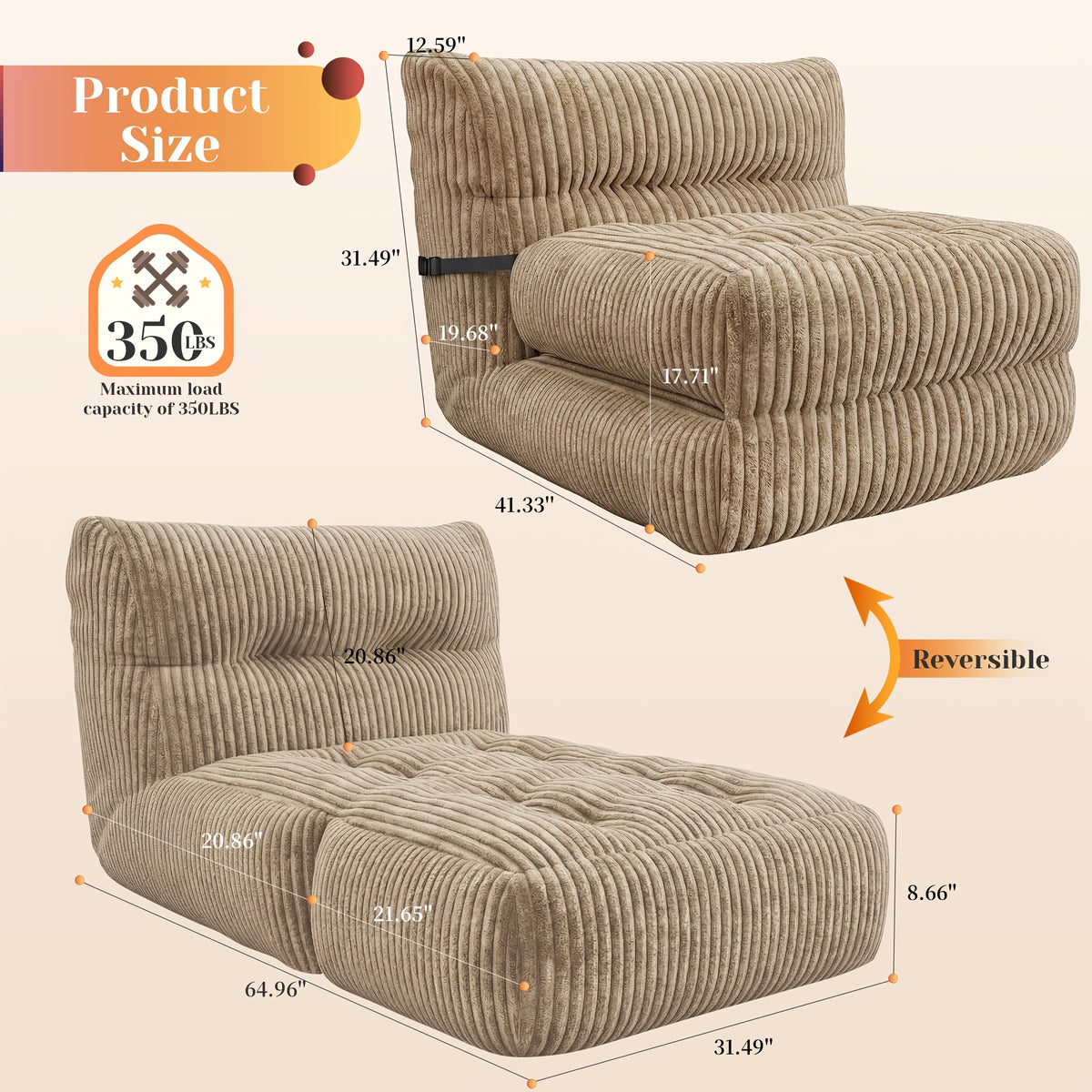 bean bag chair 31 5 high back ergonomic lounge chair 4 - Temu