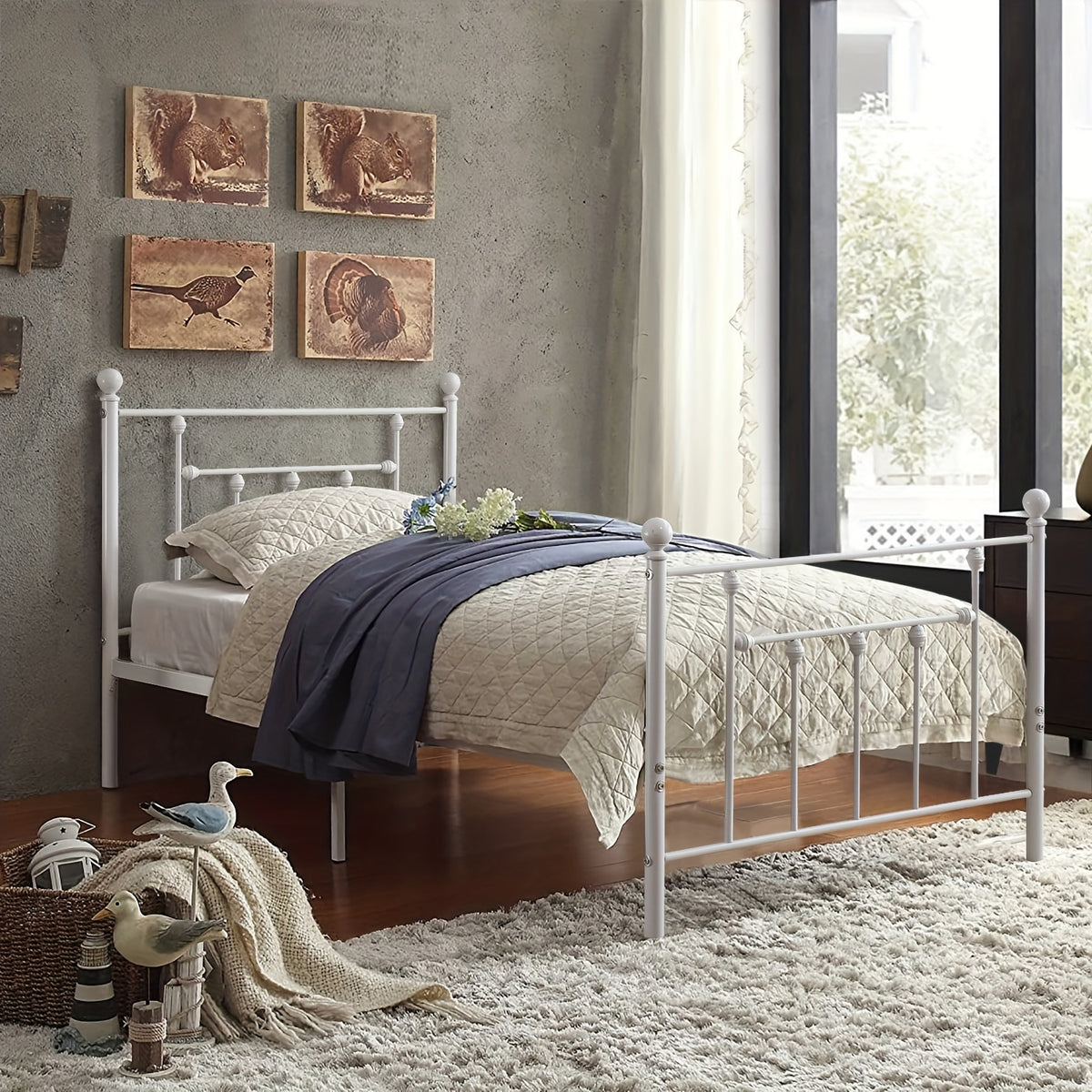metal platform bed frame queen bed frame   spring - Temu