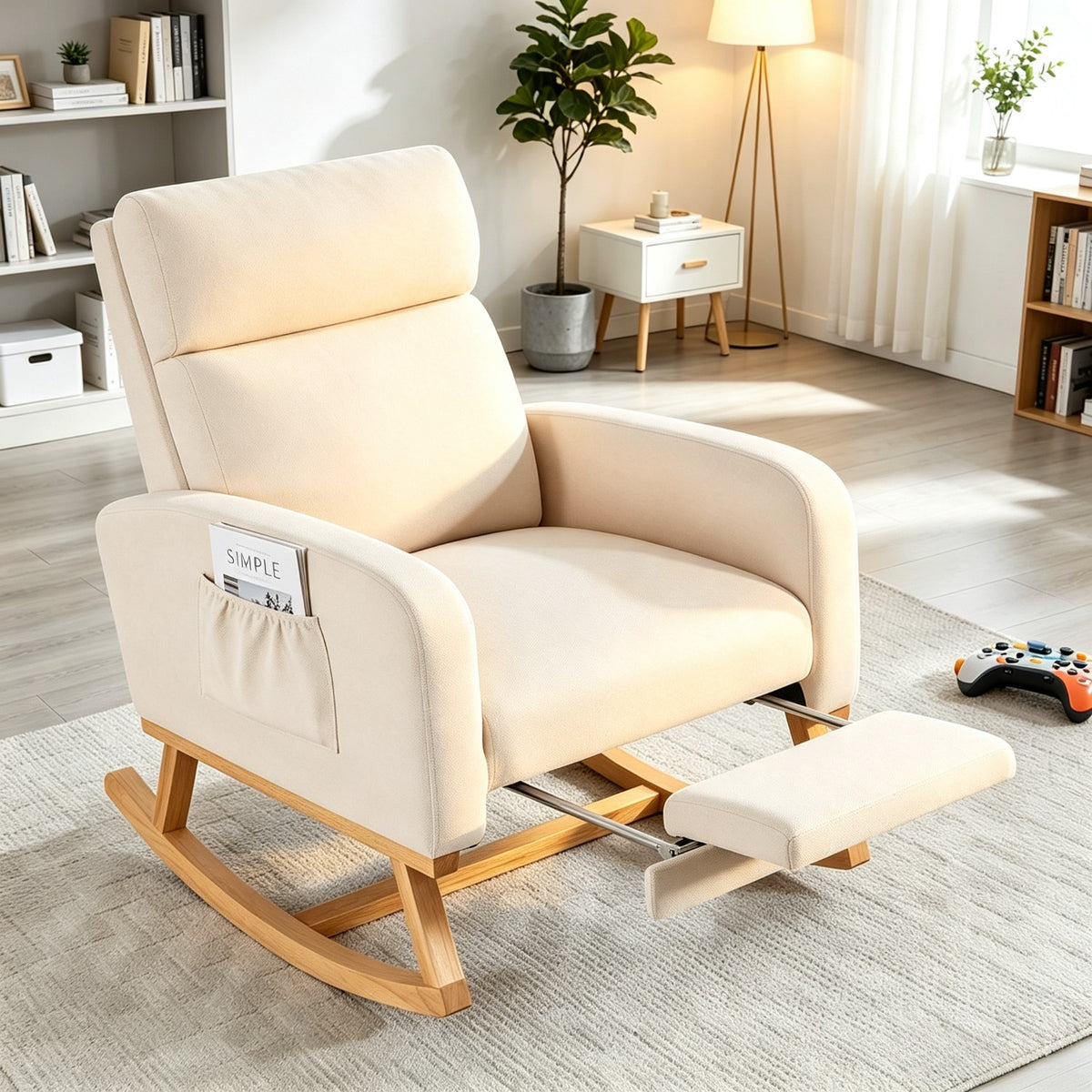 solid wood swivel rocker recliner slow rock mechanism - Temu