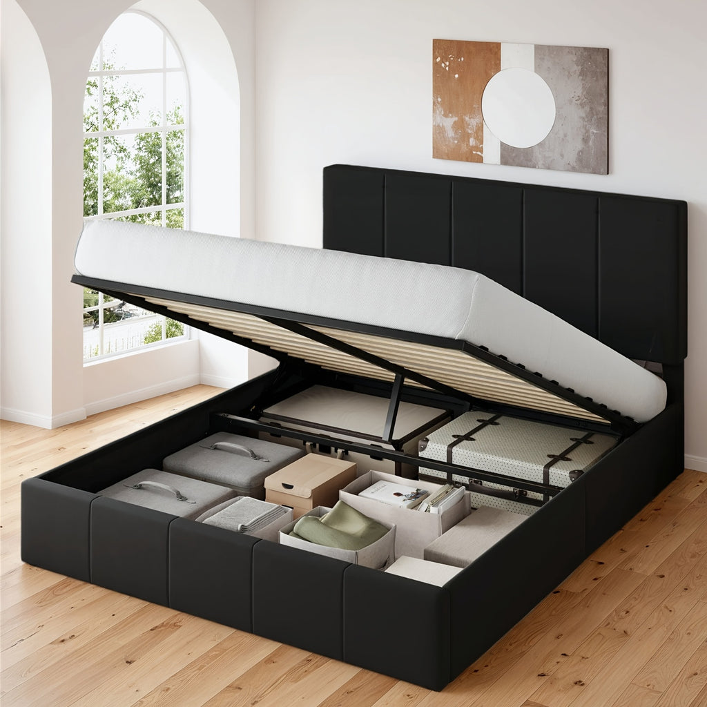 lift storage bed modern velvet upholstered headboard - Temu