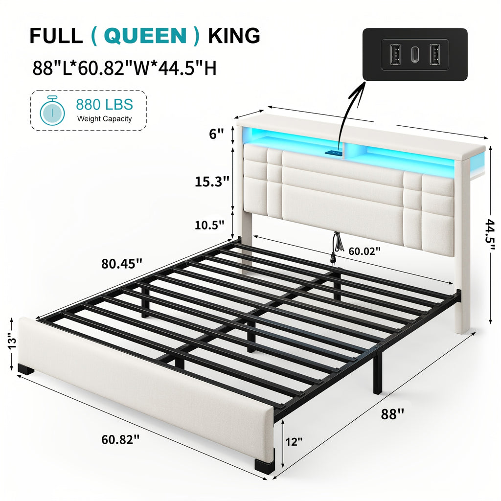 bed frame charging station led lights full bed frame 2 tier - Temu