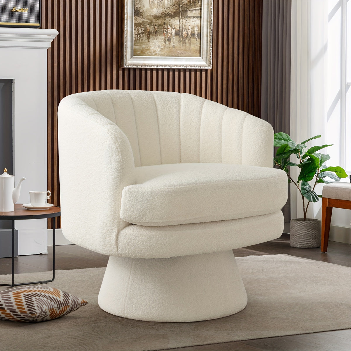 modern round back large single sofa chair 360 degree swivel - Temu
