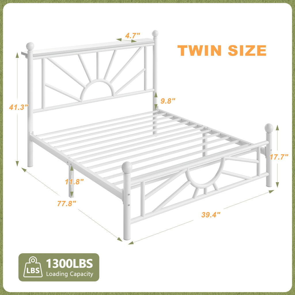 twin full queen king metal bed frame rgb led headboard large - Temu
