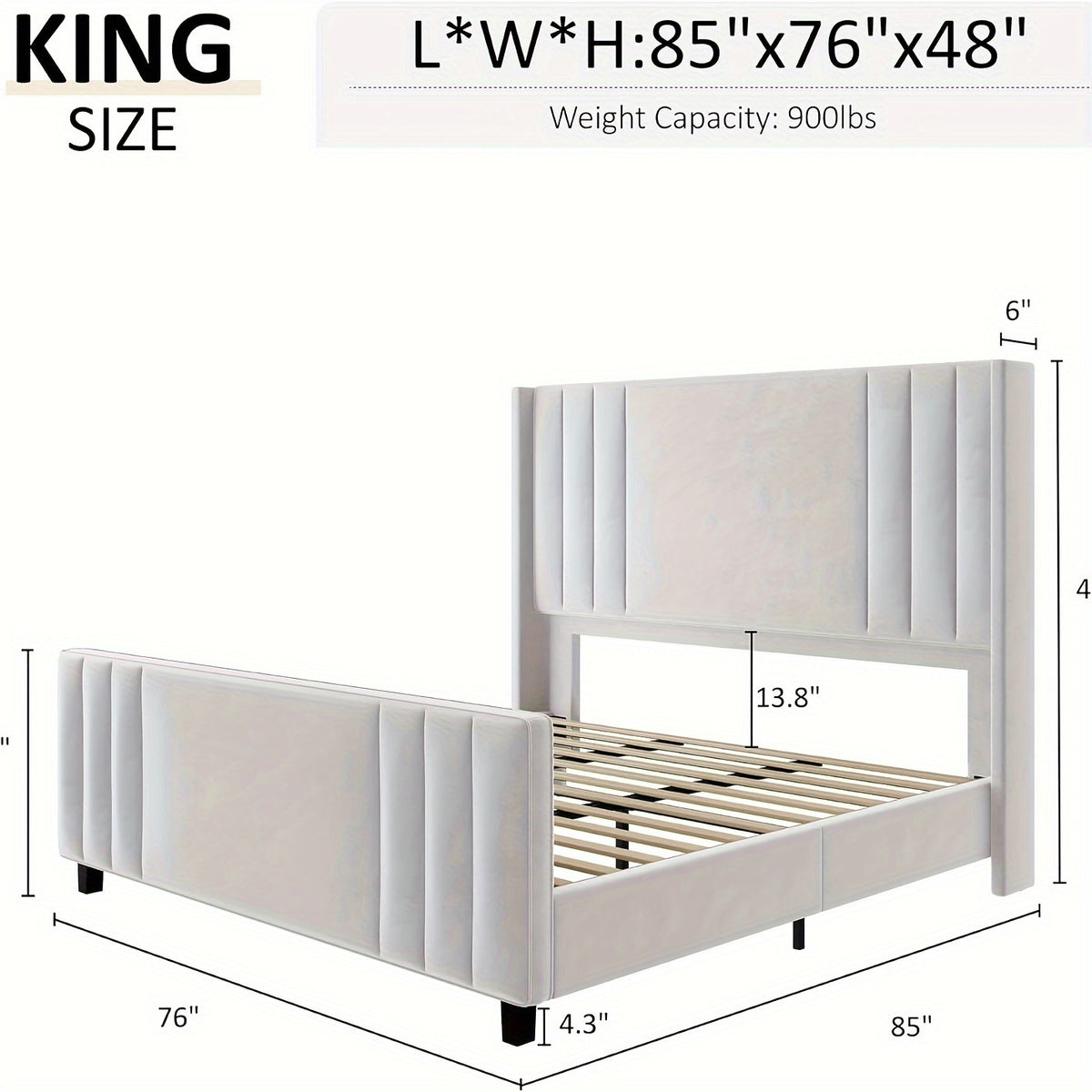 king size bed frame velvet upholstered platform bed frames - Temu