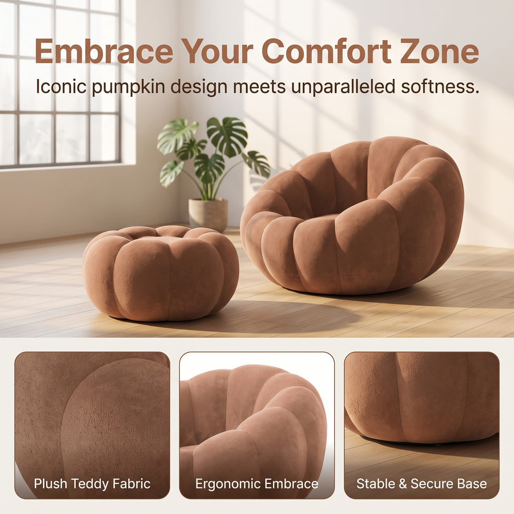 single bean bag chair bed lazy sofa bed iconic pumpkin - Temu