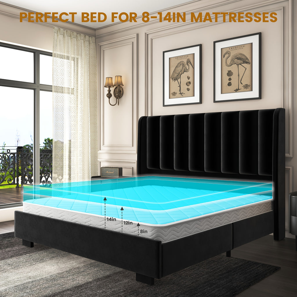 queen size upholstered bed frame   2 tall headboard - Temu
