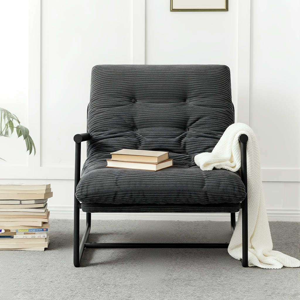 oversized corduroy accent lounge chair tufted thick padded - Temu