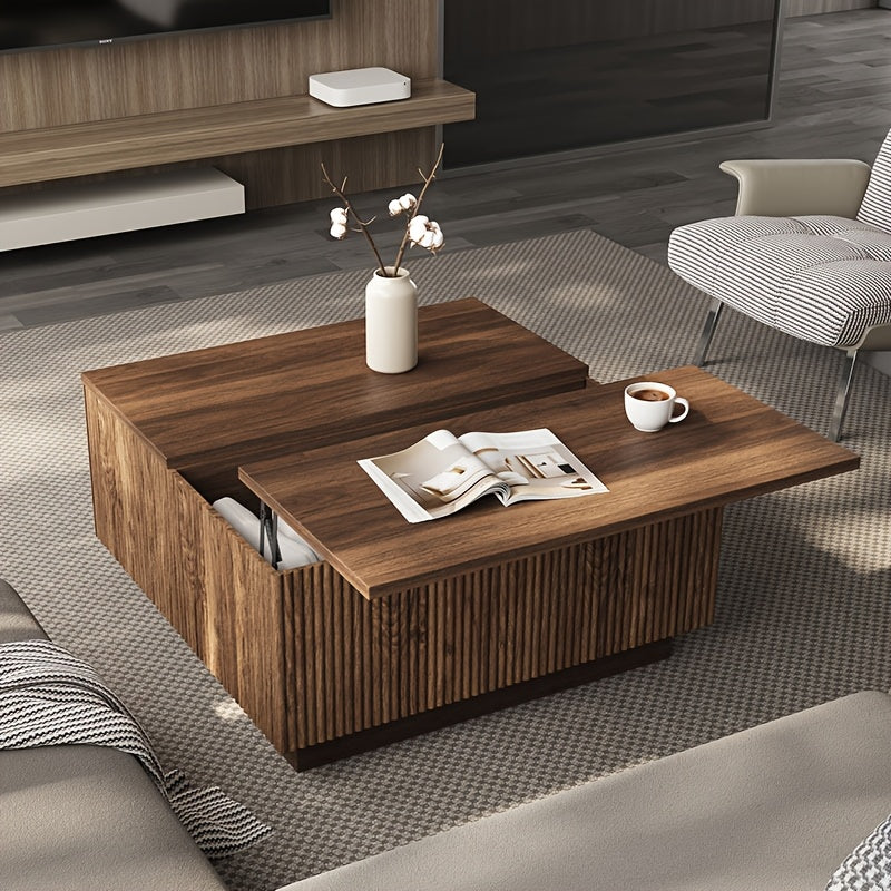 coffee table   square walnut stylish   design - Temu