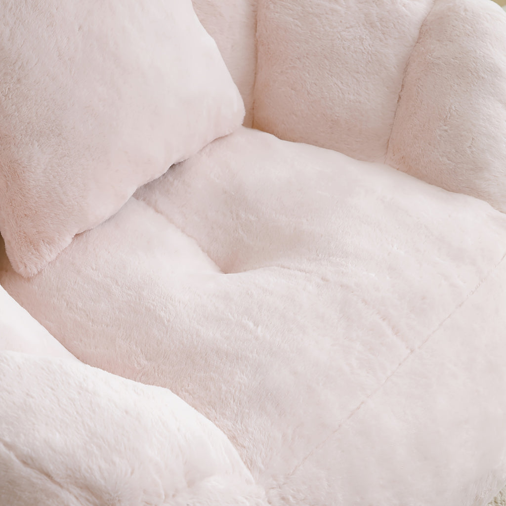 bean bag chair footrest faux fur lazy sofa seashell shaped - Temu