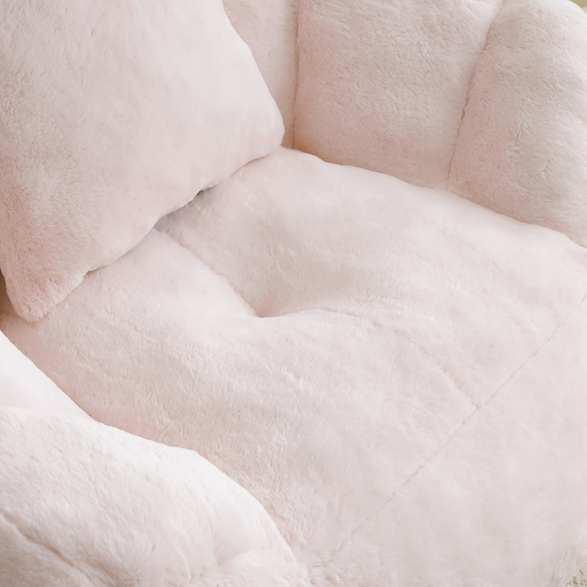 bean bag chair footrest faux fur lazy sofa seashell shaped - Temu