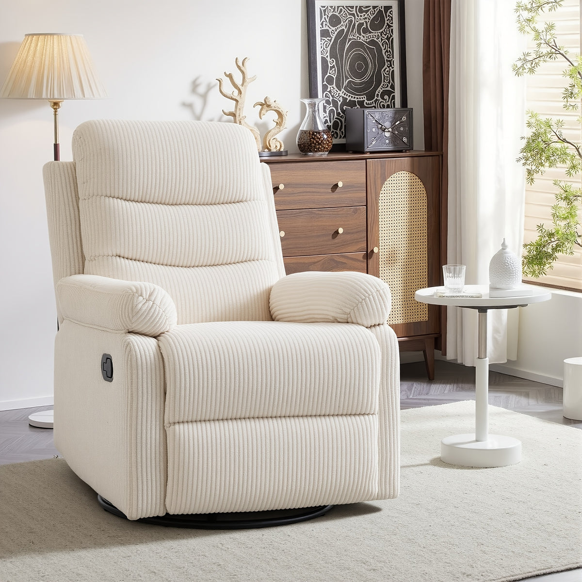 corduroy manual recliner chair high back plush single - Temu