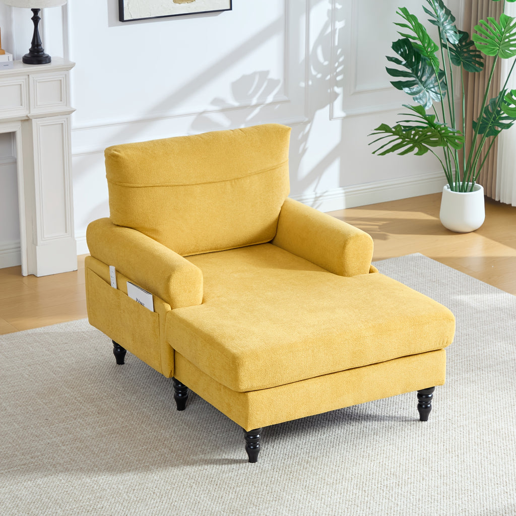 modern chenille chaise lounge comfortable backrest armrests - Temu