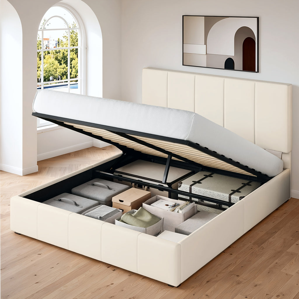 lift storage bed modern velvet upholstered headboard - Temu