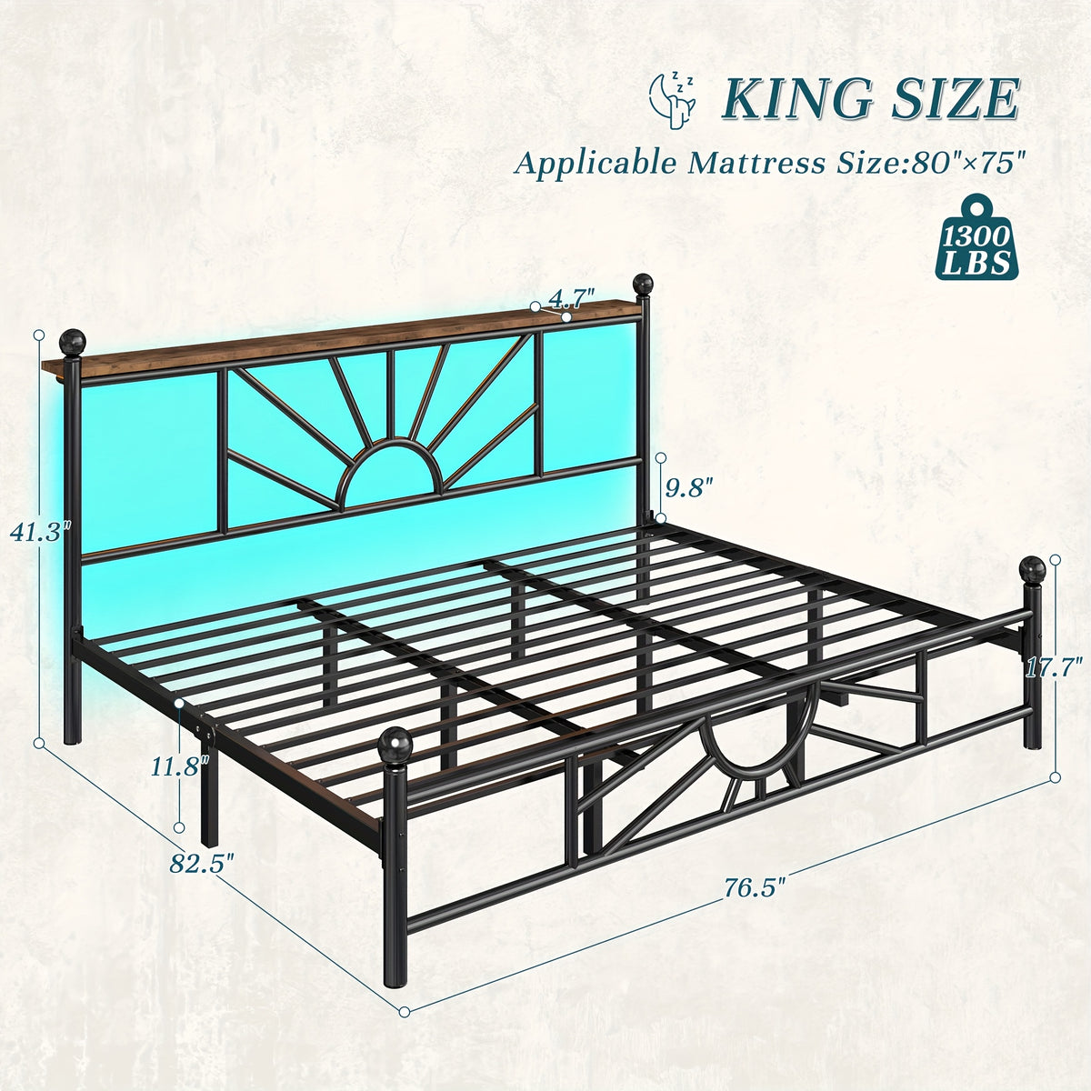 twin full queen metal bed frames led lights strong metal - Temu