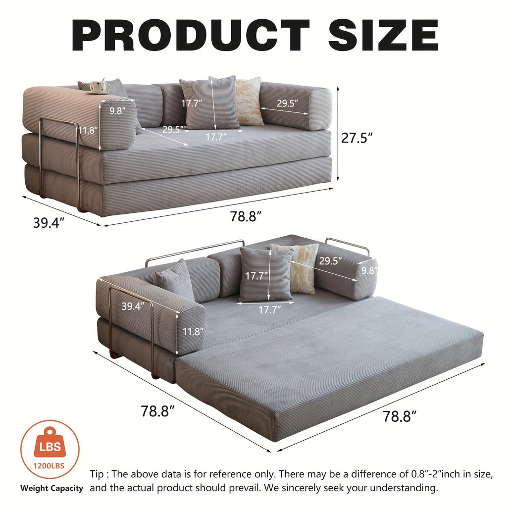 boneless sofa bed convertible   armrest pillow - Temu