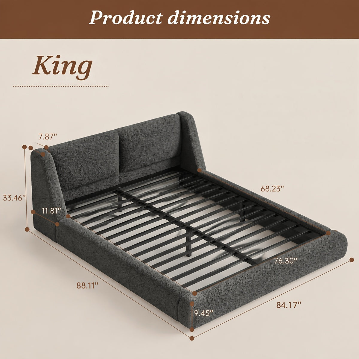 bohemian cloud bed frame queen size 5 sherpa headboard low - Temu