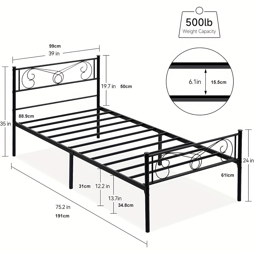 bed frame platform headboard footboard bed frame mattress - Temu