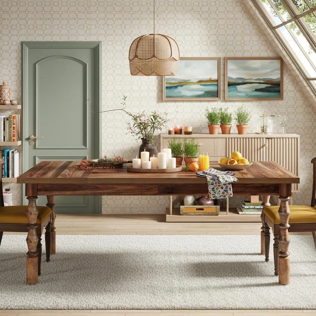 62 inch farmhouse dining table 4 6 rustic wood rectangle - Temu